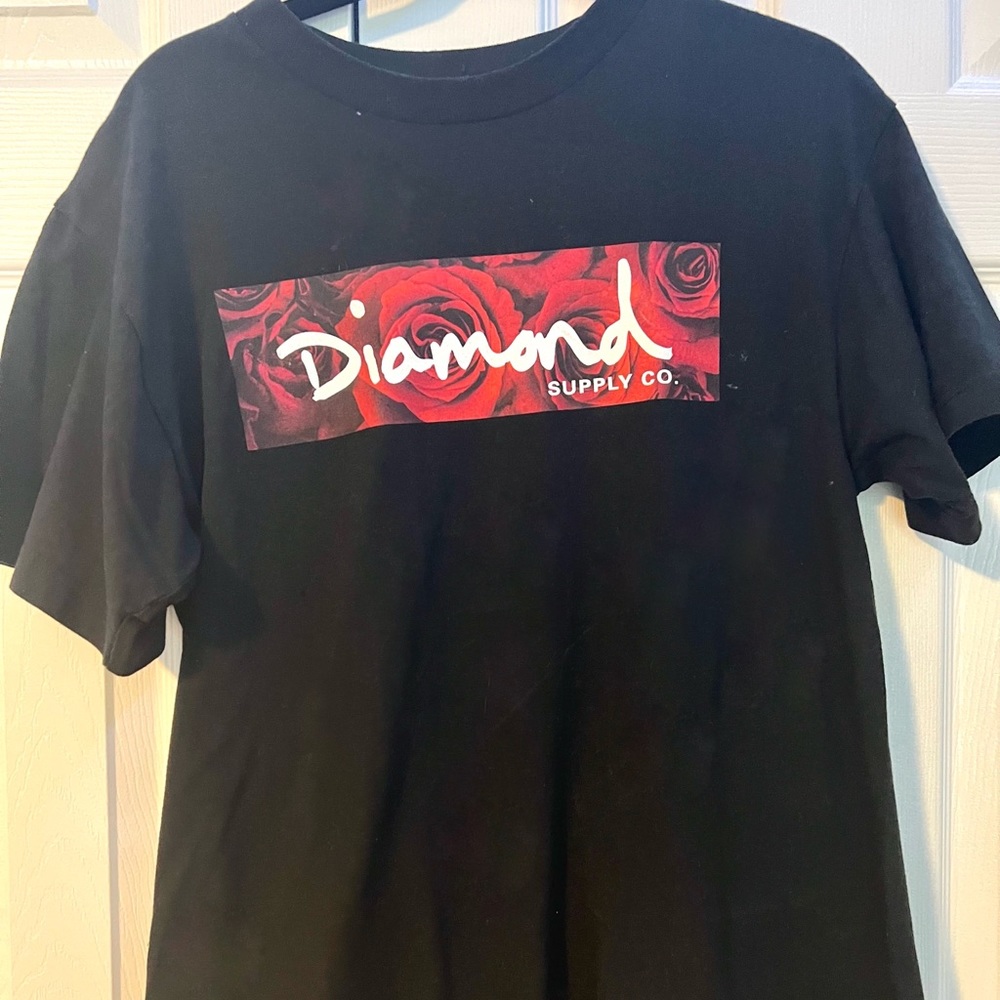 diamond black floral shirt